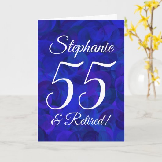 Royal Blue 55 en Happy Retirement in ruste Kaart (Gele Bloem)