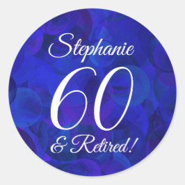 Royal Blue 60 en gepensioneerde pensionering gunst Ronde Sticker