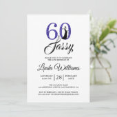 Royal Blue 60 en Sassy | 60e verjaardag Kaart (Staand voorkant)
