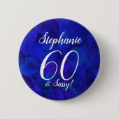 Royal Blue 60 en Sassy Birthday Party Button (Voorkant)