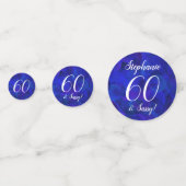 Royal Blue 60 en Sassy Birthday Party Confetti (Voorkanten)
