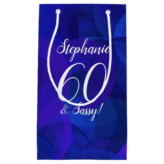 Royal Blue 60 en Sassy Birthday Party Klein Cadeauzakje (Voorkant)