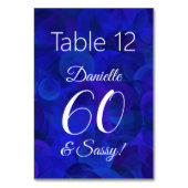 Royal Blue 60 en Sassy Birthday Party Name Kaart (Achterkant)
