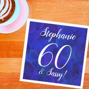 Royal Blue 60 en Sassy Birthday Party Napkins Servet