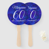 Royal Blue 60 en Sensational Birthday Handwaaier (Voorkant en achterkant)