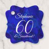 Royal Blue 60 en Sensational Birthday Party Bedankjes Labels (Voorkant)