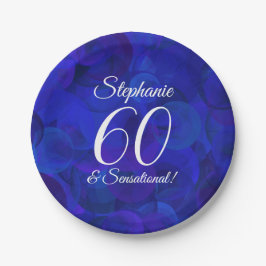 Royal Blue 60 en Sensational Birthday Party Papieren Bordje