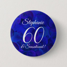 Royal Blue 60 en Sensational Birthday Party Ronde Button 5,7 Cm