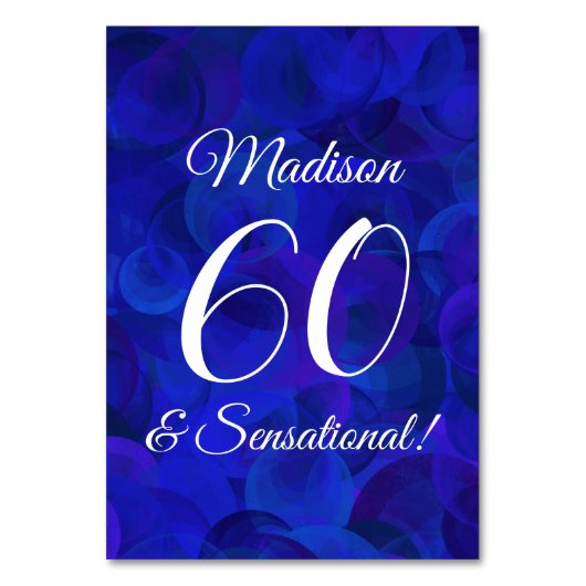 Royal Blue 60 & Sensational Birthday Party Kaart (Voorkant)