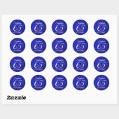 Royal Blue 65 en gepensioneerde pensioengunst Ronde Sticker (Vel)