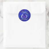 Royal Blue 65 en gepensioneerde pensioengunst Ronde Sticker (Tas)