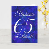 Royal Blue 65 en Happy Retirement in ruste Kaart (Gele Bloem)