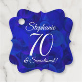 Royal Blue 70 en Sensational Birthday Party Bedankjes Labels (Voorkant)