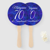 Royal Blue 70 en Sensational Birthday Party Handwaaier (Voorkant en achterkant)
