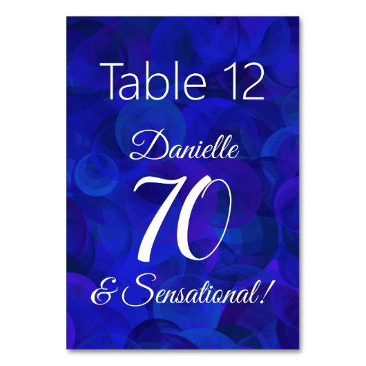 Royal Blue 70 en Sensational Birthday Party Kaart (Achterkant)