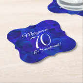 Royal Blue 70 en Sensational Birthday Party Kartonnen Onderzetters (Gekanteld)