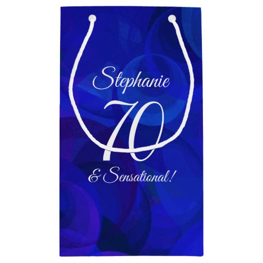Royal Blue 70 en Sensational Birthday Party Klein Cadeauzakje (Achterkant)