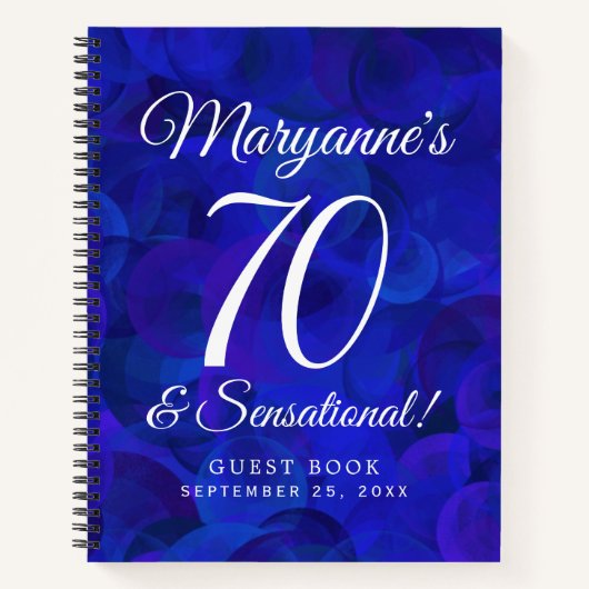Royal Blue 70 en Sensational Birthday Party Notitieboek (Voorkant)