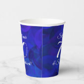 Royal Blue 70 en Sensational Birthday Party Papieren Bekers (Rechts)