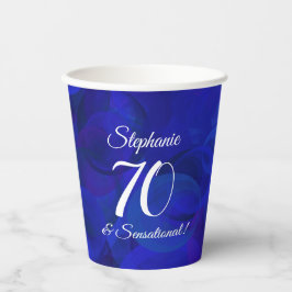 Royal Blue 70 en Sensational Birthday Party Papieren Bekers