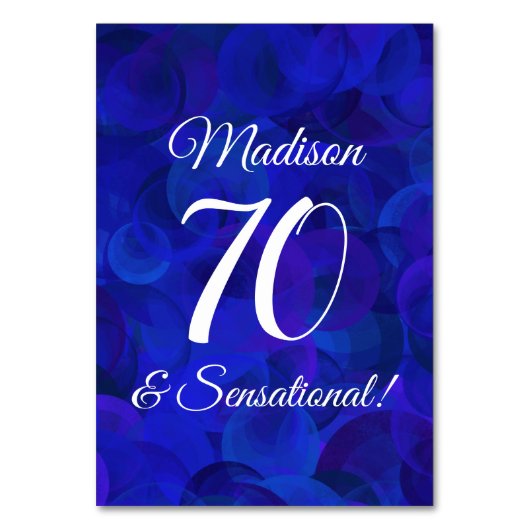 Royal Blue 70 & Sensational Birthday Party Kaart (Achterkant)
