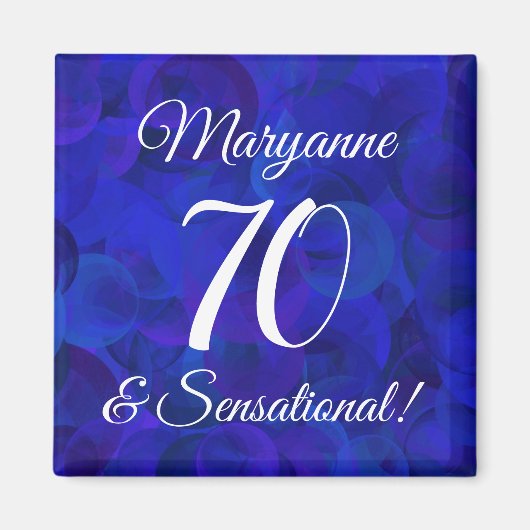 Royal Blue 70 & Sensational Birthday Party Magneet (Voorkant)