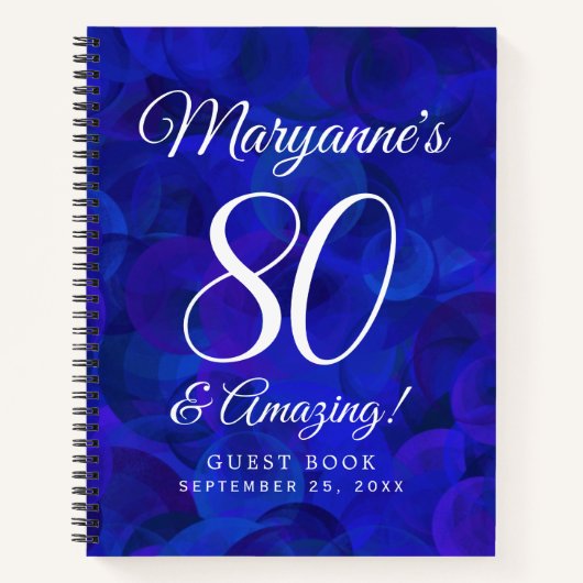 Royal Blue 80 en Amazing Birthday Party Notitieboek (Voorkant)