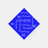 Royal Blue 80th Birthday Party Herhaal Namen, Papi Servetten (Hoek)