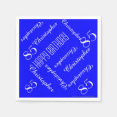 Royal Blue 85th Birthday Party Herhaal Namen, Papi Servet (Voorkant)