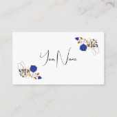 royal blue abstract floral bouquet visitekaartje (Voorkant)