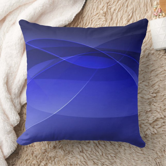 Royal Blue Abstract Modern Achtergrondontwerp Kussen (Deken)