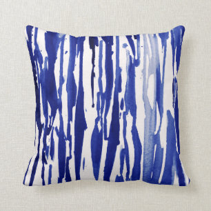 Royal Blue Abstracte Stripes Kussen