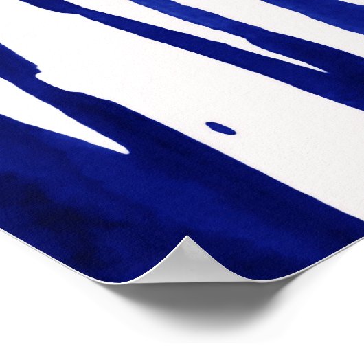 Royal Blue Abstracte Stripes Poster (Hoek)