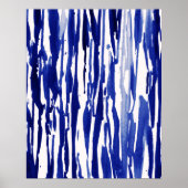 Royal Blue Abstracte Stripes Poster (Voorkant)