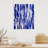Royal Blue Abstracte Stripes Poster (Keuken)