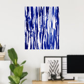 Royal Blue Abstracte Stripes Poster (Thuiskantoor)