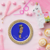 Royal Blue African American Prince Baby shower Papieren Bordje (Feest)