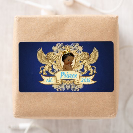 Royal Blue African Prince-Mini Champagne Labels (Insitu)