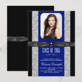 Royal Blue afstudeeraankondigingen Kaart (Voorkant / Achterkant)