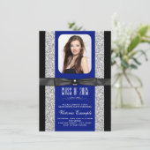 Royal Blue afstudeeraankondigingen Kaart (Staand voorkant)