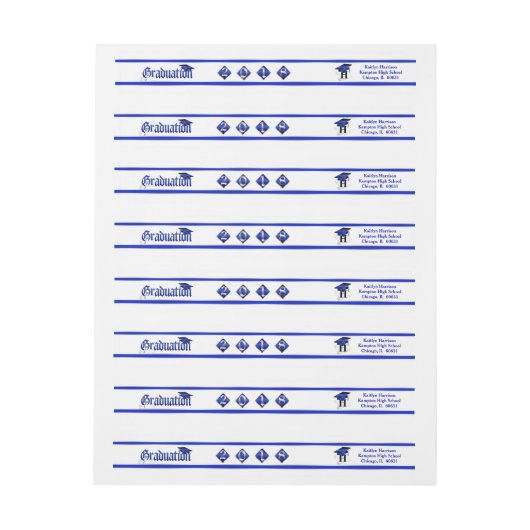 Royal blue Afstuderen 2018, mortar, Monogram (Vel)