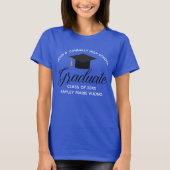 Royal Blue Afstuderen Custom 2025 School Afstudere T-shirt (Voorkant)