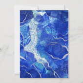 Royal Blue Agaat Zilver Huwelijk Modern Elegant Kaart (Achterkant)