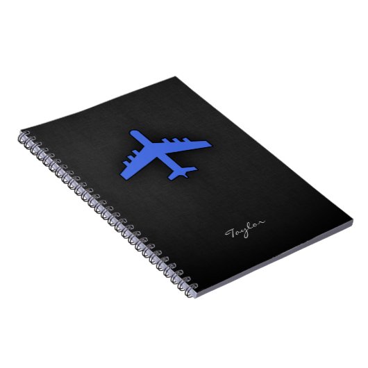 Royal Blue Airplane Notitieboek (Rechterzijde)