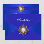 Royal Blue All Occasion Party Kaart (Voorkant / Achterkant)