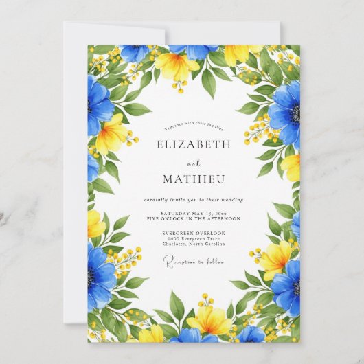 Royal Blue Alluring Summer Wedding Kaart (Voorkant)