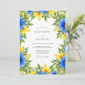 Royal Blue Alluring Summer Wedding Kaart (Staand voorkant)