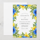 Royal Blue Alluring Summer Wedding Kaart (Voorkant / Achterkant)