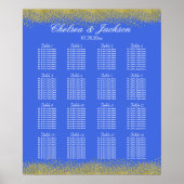 Royal Blue and Gold - 16 Seating Chart Poster (Voorkant)