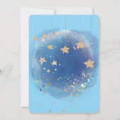 Royal Blue And Gold Abstract Moon Stars Kaart (Achterkant)